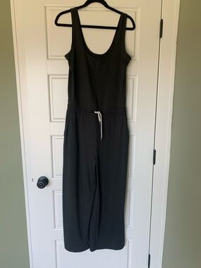 Vuori Black Sleeveless Drawstring Jumpsuit